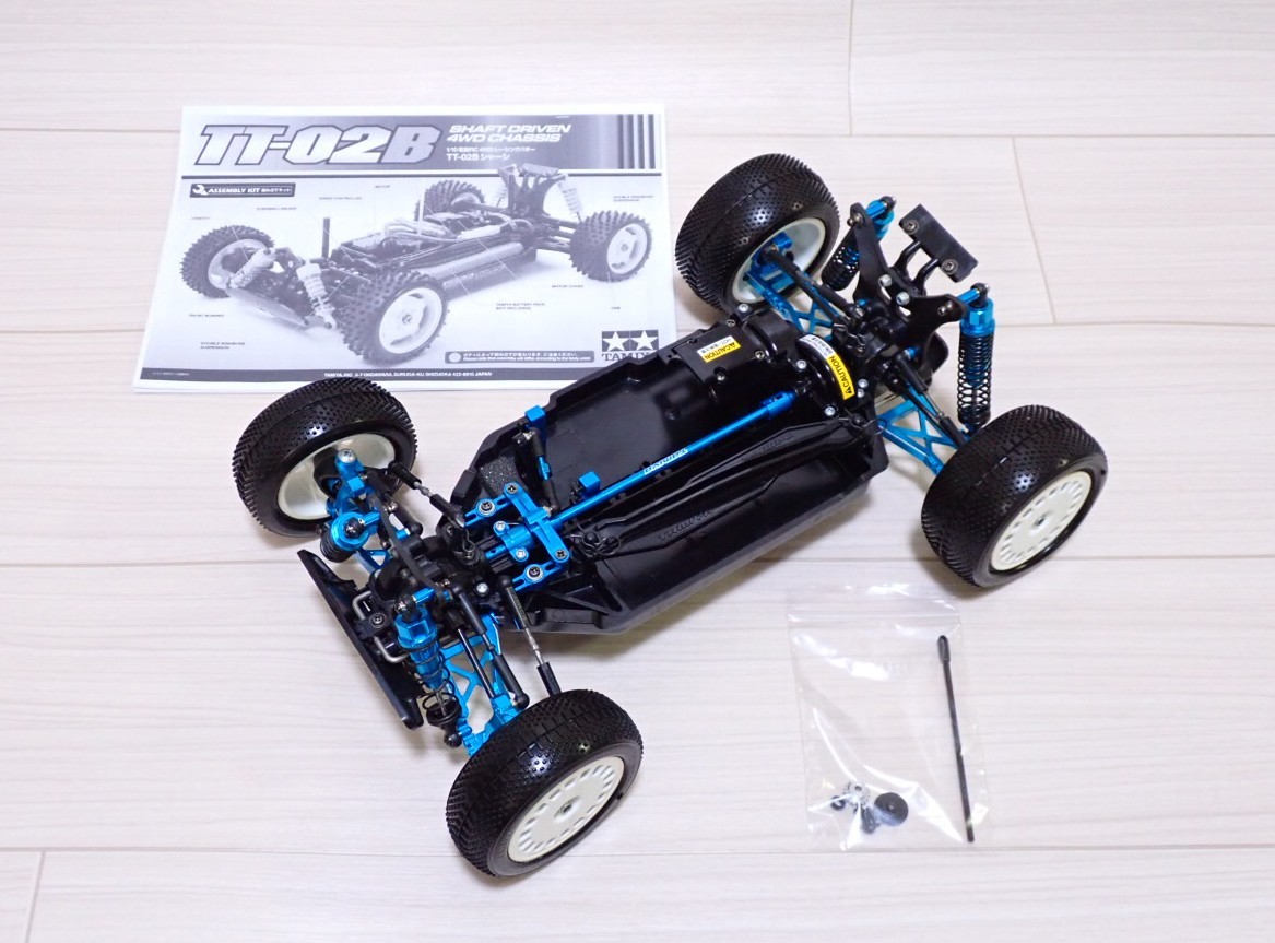 1/10 タミヤ TT02B シャーシ アルミ・オプションパーツ多数付 オフロード 4WD バギー_画像1