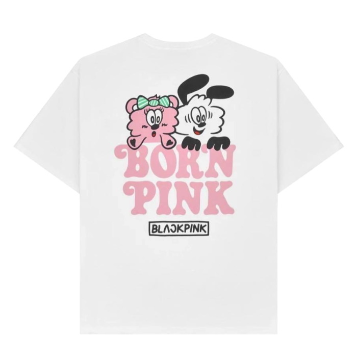 クリスマスツリー特価！ Pink Born BLACKPINK Mサイズ × 白 Tee T