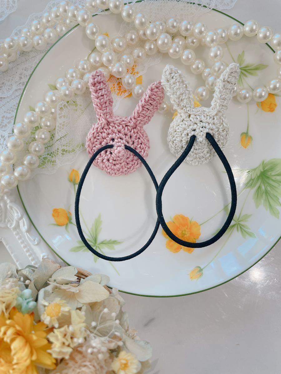 ヘアゴム ハンドメイド うざぎ うさぎヘアゴム ヘアゴムセット