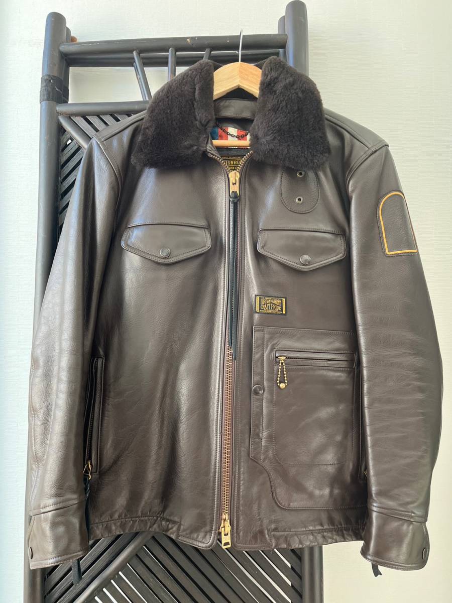 送料無料 サイズ M NEIGHBORHOOD PIGS POLICEMAN LEATHER JACKET ネイバーフッド ライダース ポリスマンジャケット 牛革 ワンオーナー 美品