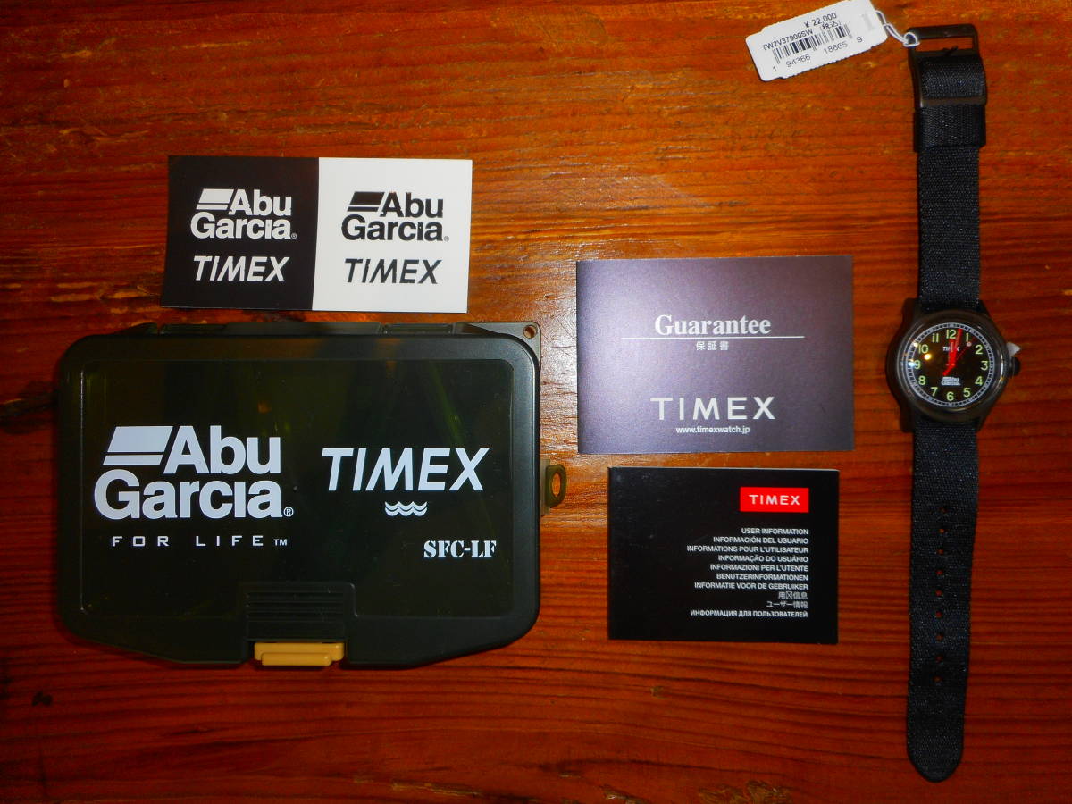 ☆未使用品☆ Abu Garcia × TIMEX (アブガルシア × タイメックス) コンパクトルアーケース / リストウォッチ 検索：ブラックバス_画像1