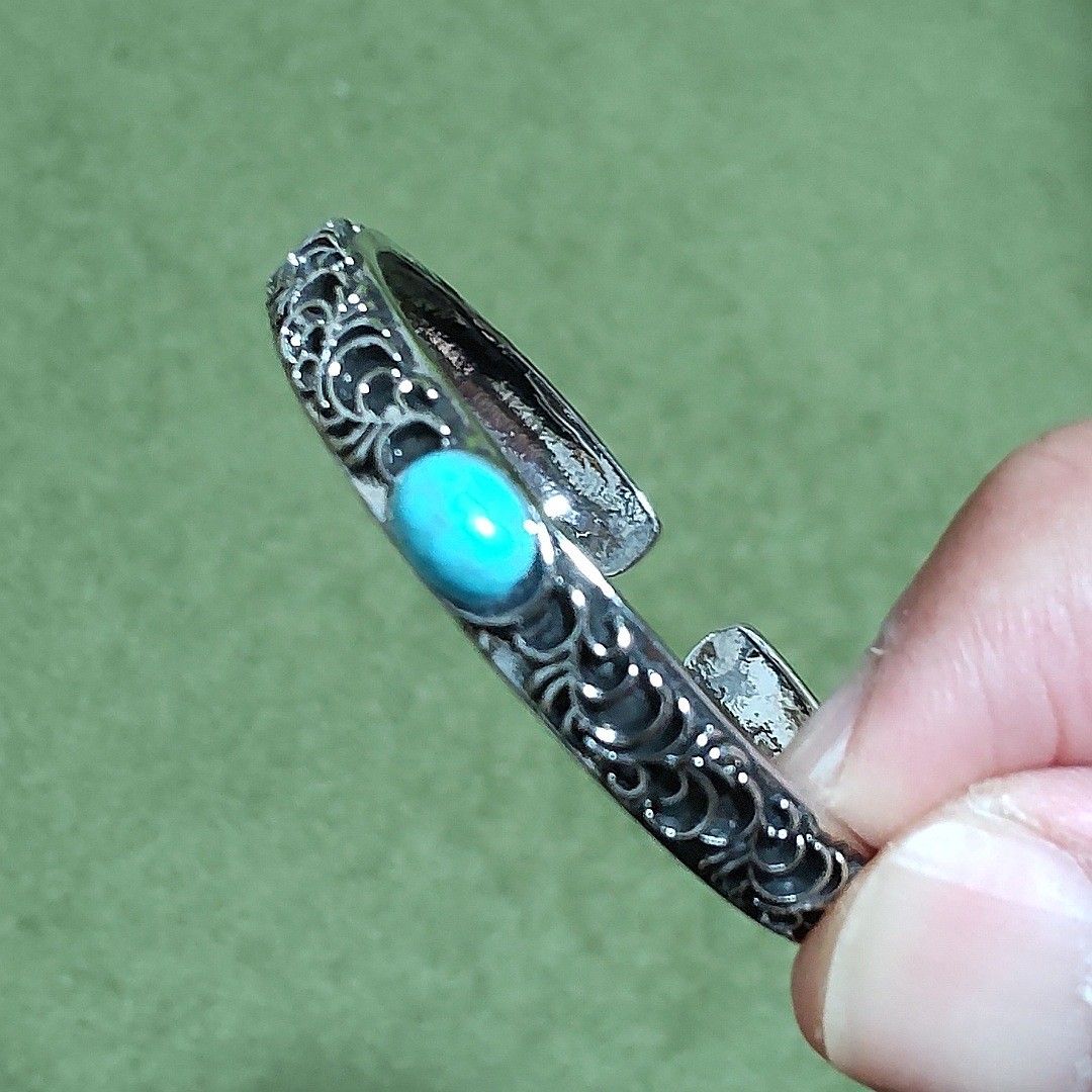 INDIAN JEWELRY - 大粒 ターコイズ 銀 シルバー インディアン