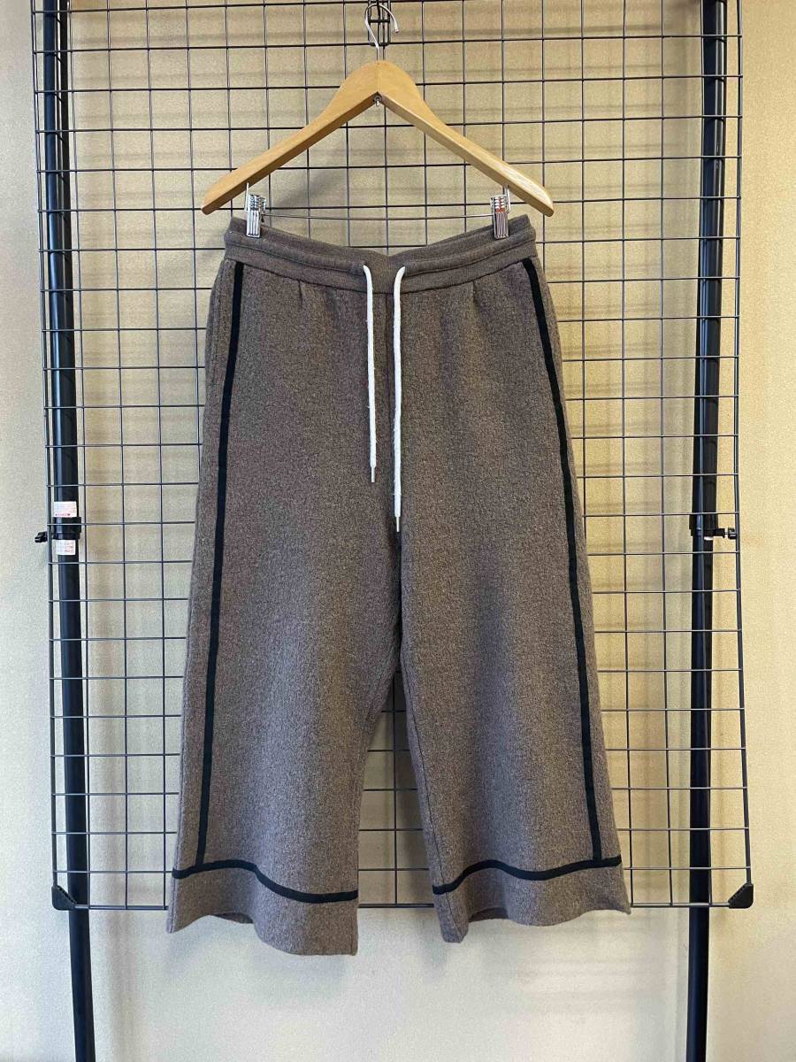 【FACCIES/ファッチーズ】Wool Boa Side Line Easy Knit Wide Pants size2 ウールボア サイドライン イージー ニット ワイドパンツ 日本製_画像1