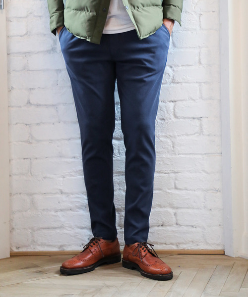 The DUFFER of ST.GEORGE ONE-TUCK EASY PT：ストレッチポンチ素材 ジャージ ワンタックパンツ ネイビー サイズM_画像1