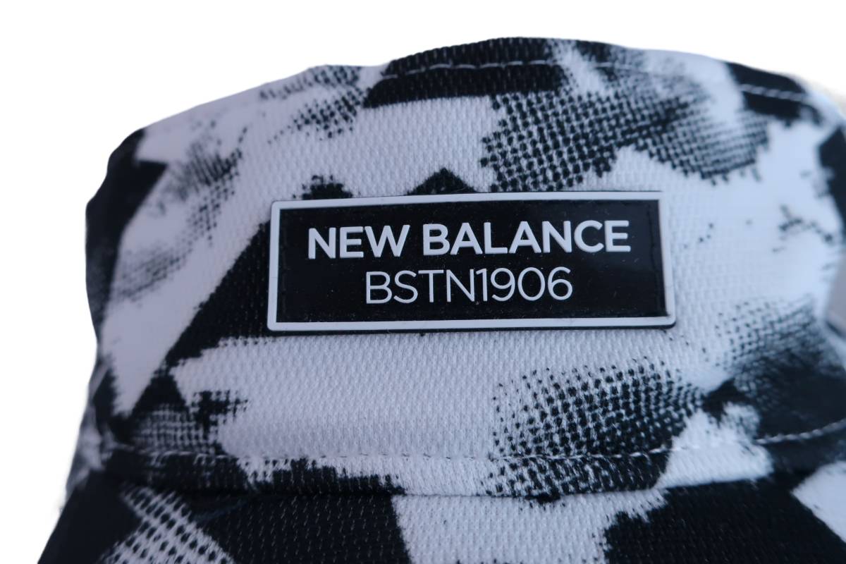 【超美品】New Balance(ニューバランス) サンバイザー 白黒総柄 メンズ フリーサイズ 012-9187011 ゴルフ用品 2310-0159 中古_画像2