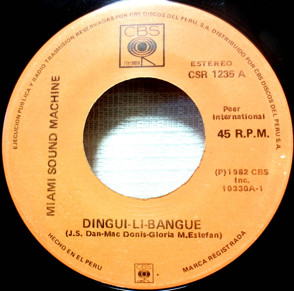 試聴 ペルー盤 7inch. トロピカル・ディスコ MIAMI SOUND MACHINE / DINGUI-LI-BANGUE □disco フリーソウル soul 強力ブレイク_画像2