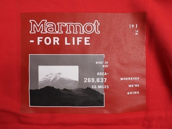 新品正規 Marmot マーモット 海外限定 Corp Man-to-Man 裏起毛 速乾性 UV遮断 スウェット/トレーナー メンズ90(S)レッド(RE)TSW9001 ラスト_画像5