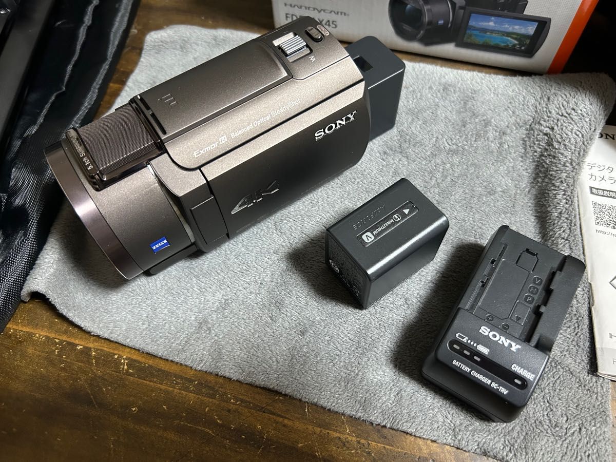SONY 4Kビデオカメラ FDR-AX45 美品 予備バッテリー付