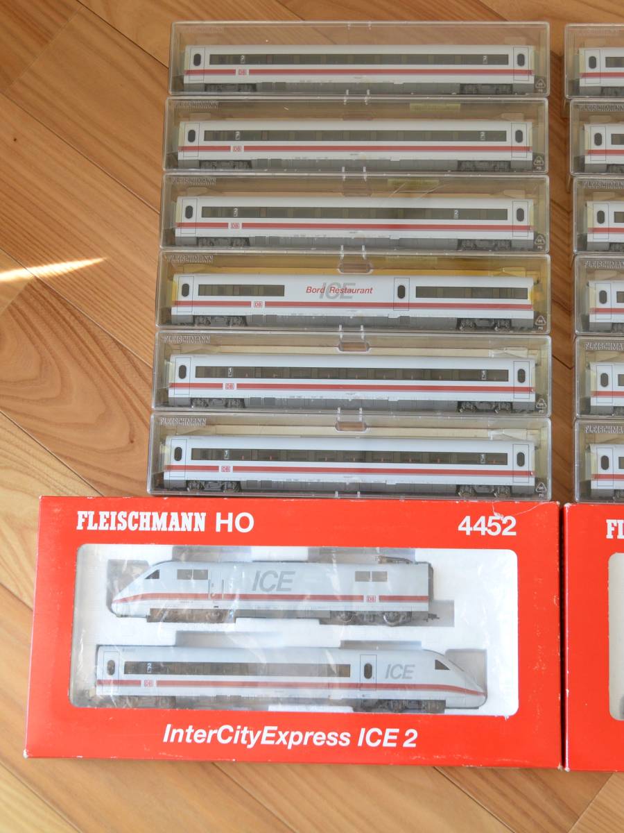 Fleischmann HO ICE2( old painting ) 16 both full compilation .4452~4458×2 compilation . Pro fi coupler equipment fly shu man Germany railroad DB