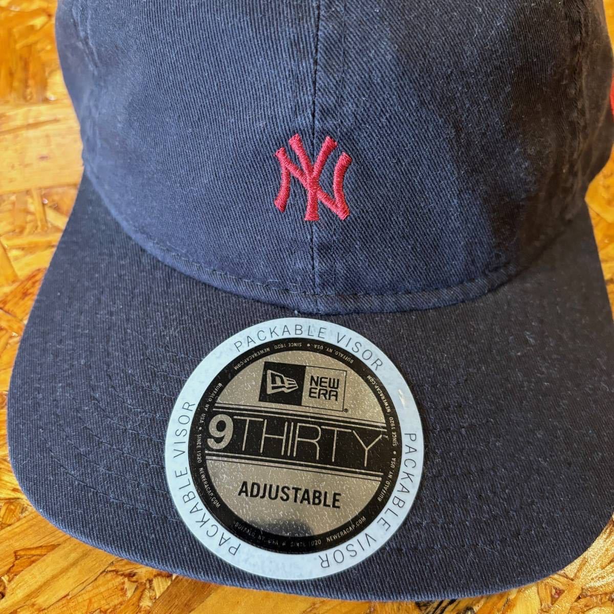 NEW ERA キャップ NY ニューエラ ヤンキース ミニロゴ ベースボールキャップ 帽子 ブラック_画像3