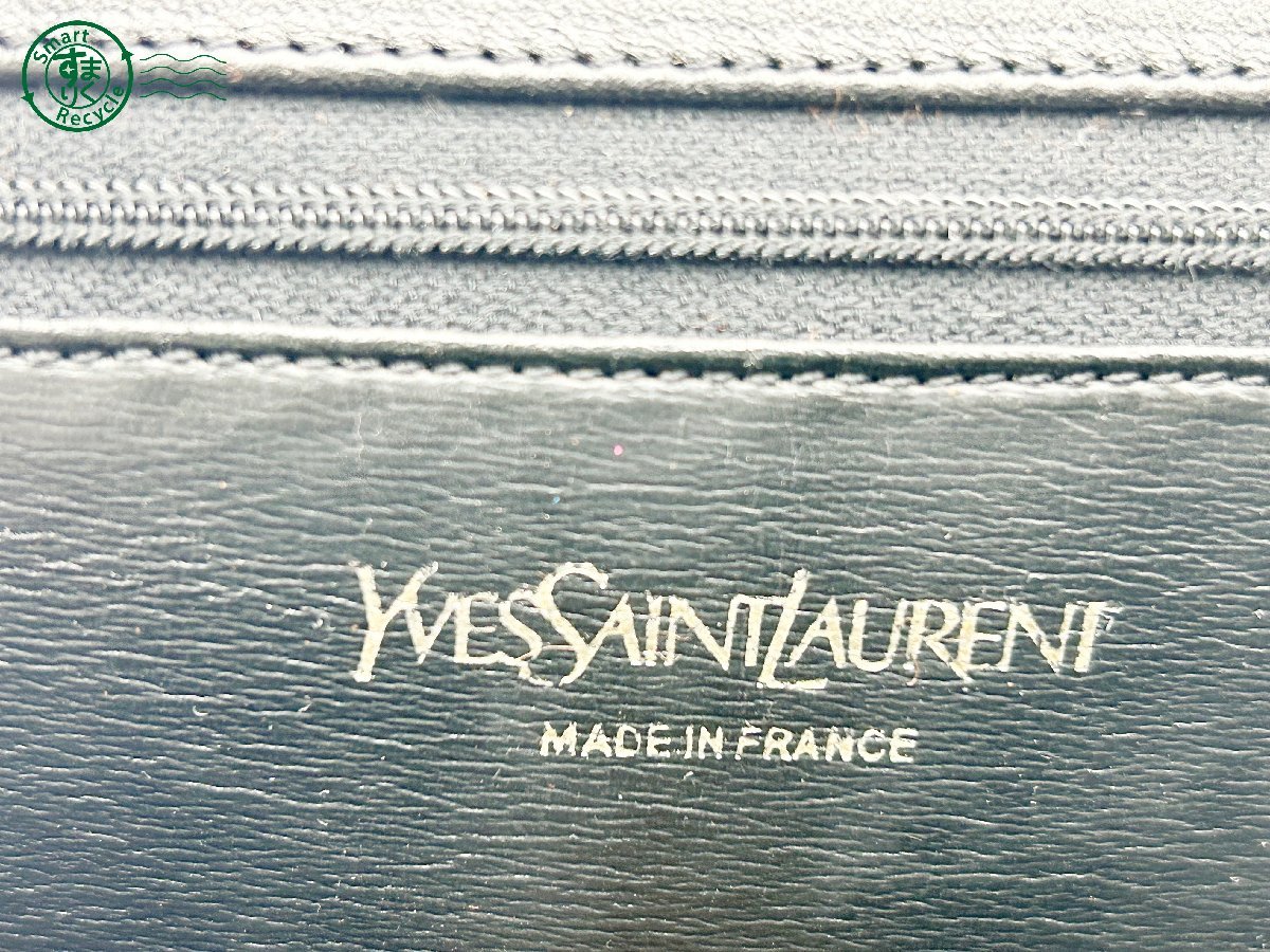 10283005　1円～ @ YVESSAINTLAURENT イヴサンローラン レザー ワイルドステッチ ショルダーバッグ 斜め掛け レディース ブラック系 中古品_画像6