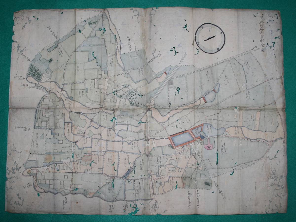 おすすめネット 古地図 中里村絵図 常陸國 （絵図）茨城県 地図 彩色