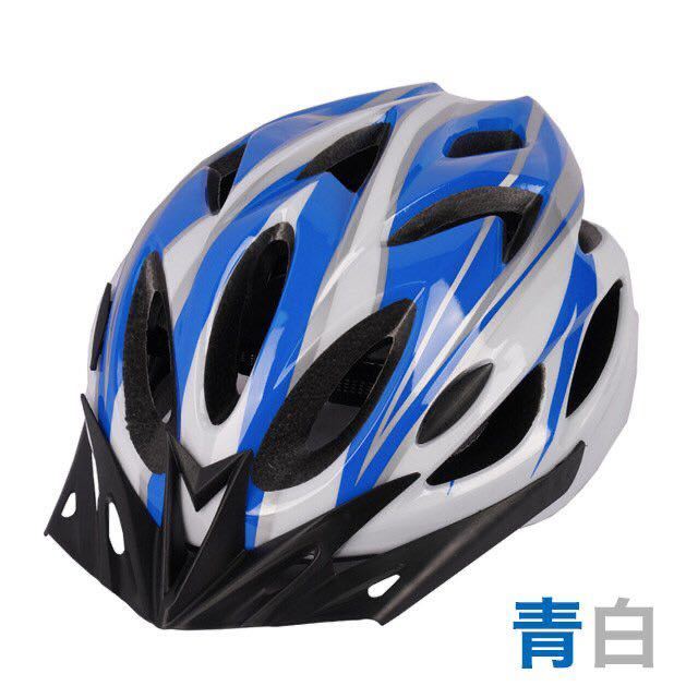 自転車用 ヘルメット 青×白 子供 大人 クロスバイク サイクリング マウンテンバイク_画像1