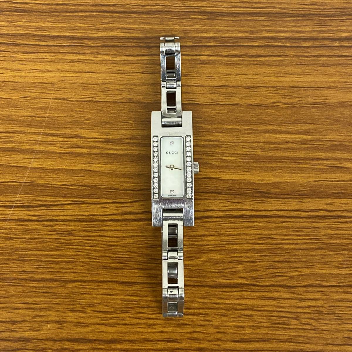 【C-48】GUCCI グッチ レディース腕時計 3900L ブランド パールカラー文字盤 動作未確認
