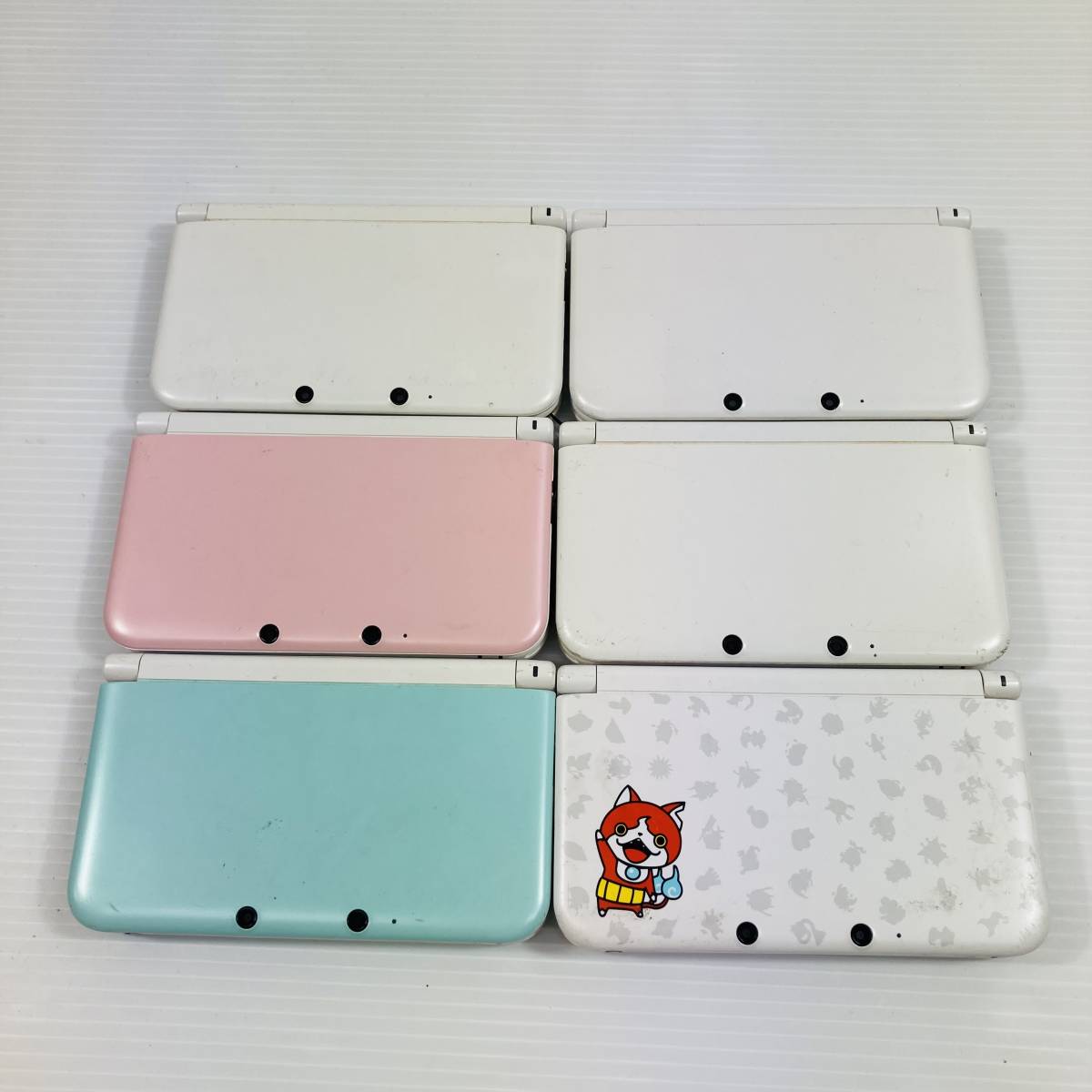 ★SUJ-48　【ジャンク品】動作未確認　ニンテンドー3DS LL 6台　白×3，グリーン×1、ピンク×1、妖怪ウォッチ×1_画像1