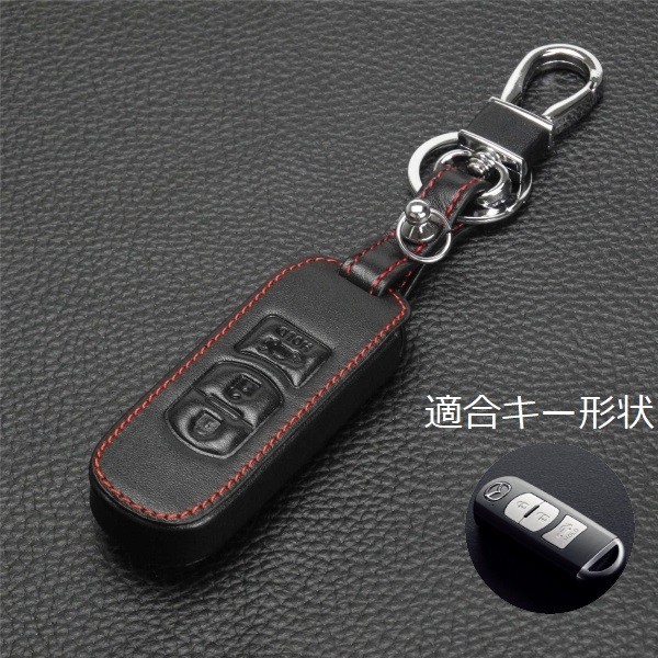 マツダ車用 本革 アドバンスキーケース ラゲッジルームボタン付き ロードスター CX-3 CX-5 CX-8 スマートキー mazda_画像1
