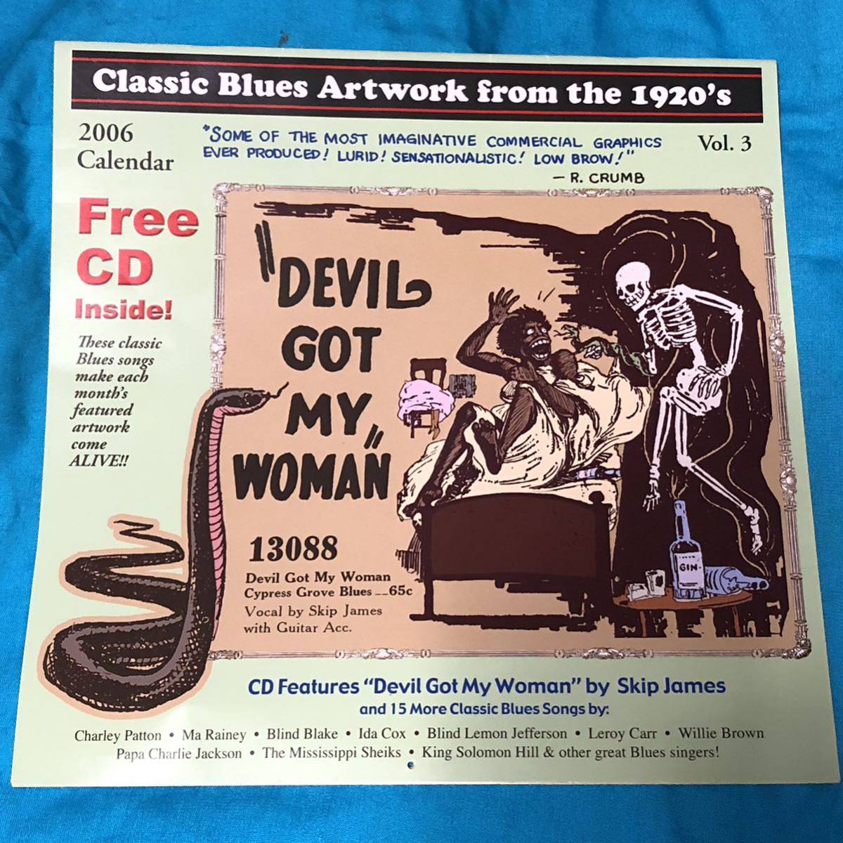 2006年CD付きブルースカレンダー「Classic Blues Artwork from the 1920's」スキップ・ジェイムス他