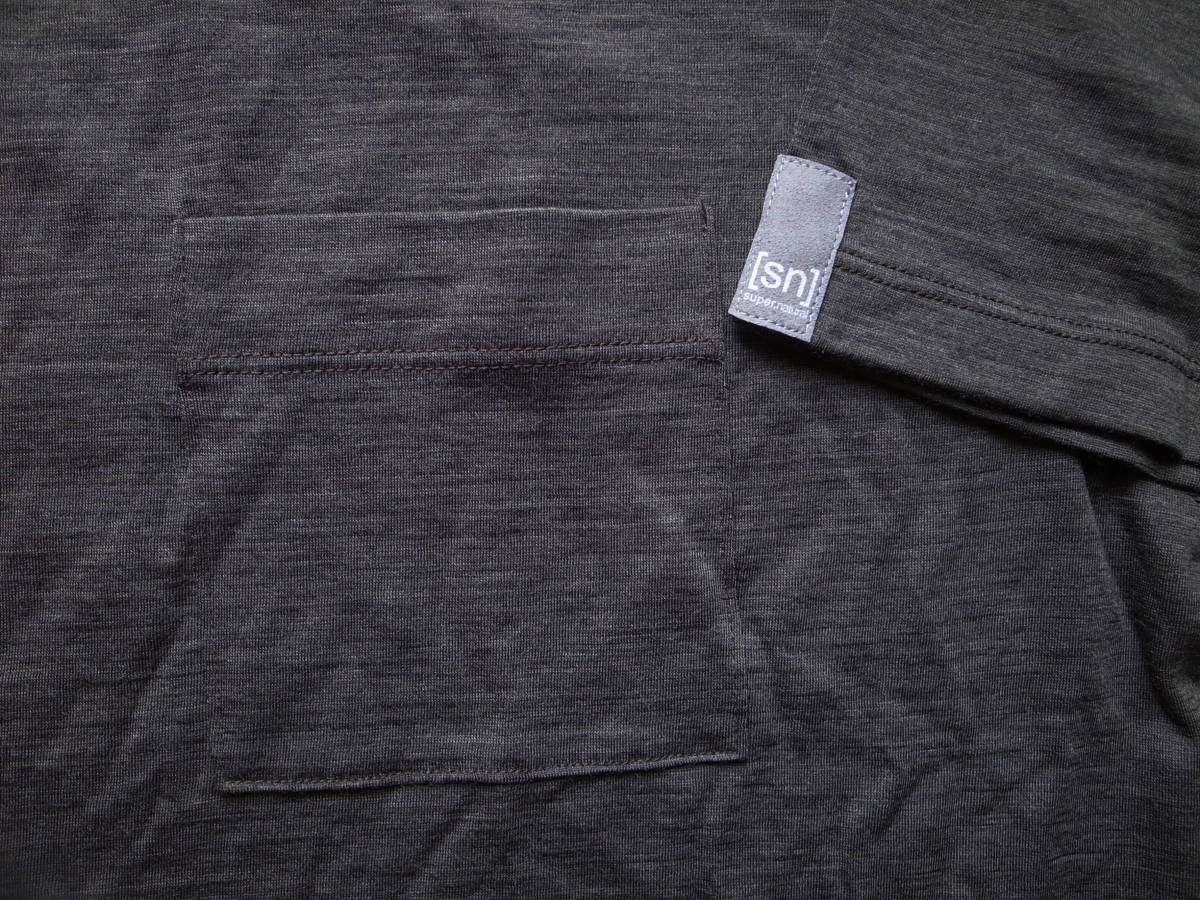 新品 DVERG × SN(super.natural) コラボ CAMP Tシャツ L キラーカーキメランジ ポリエステルウールブレンド アウトドア／ヨガの画像3