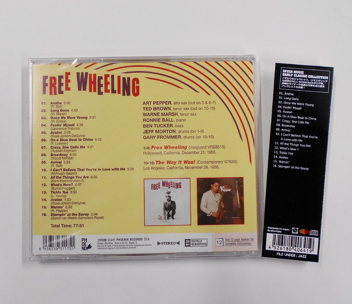 CD The Complete Free Wheeling Sessions ザ・コンプリート・フリー・ホイーリング・セッションズ アート・ペッパー&テッド・ブラン【サ553_画像3