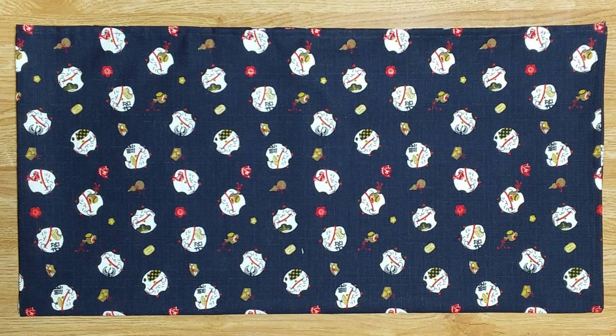  large size furoshiki maneki-neko * navy blue ① cotton put on attaching. .. old to The Seven-Five-Three Festival * coming-of-age ceremony to 