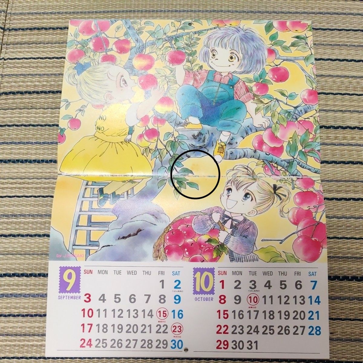 りぼん　1989年　カレンダー　付録