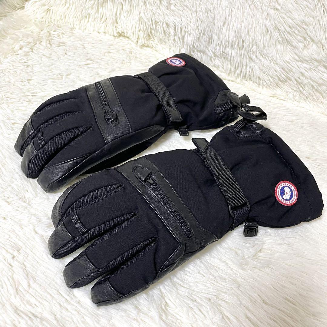 極美品 CANADA GOOSE カナダグース 手袋 手ぶくろ グローブ ノーザンユーティリティーグローブ 5154M レザー 撥水 ブラック Mサイズ 5154M_画像1