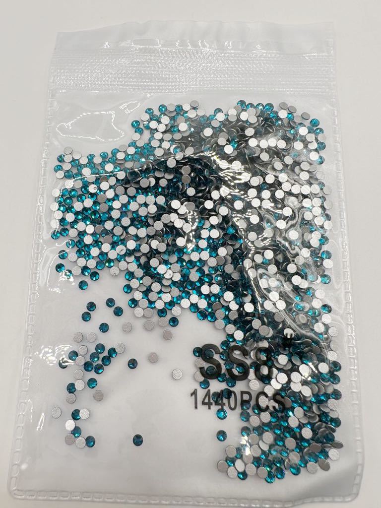 SS8 1440 bead .. light blue 2mm diamond line crystal nails deco glass Stone Nailparts accessory 