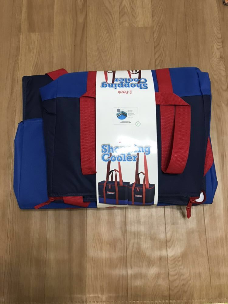 新品Costco NEW冷藏袋手提袋環保袋2件套海軍×藍色×紅色 原文:新品コストコ NEW 保冷バッグ トートバック エコバッグ 2個セット ネイビー×ブルー×レッド