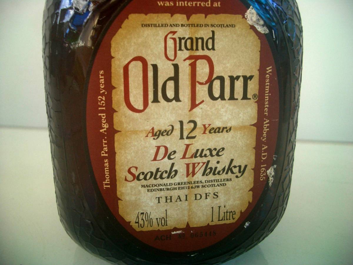 ◆希少1Ｌ◆Old Parr/グランド オールド パー12年 デラックス　1000ｍｌ　43％◆古酒◆未開封　管ＥＸ－１_画像2