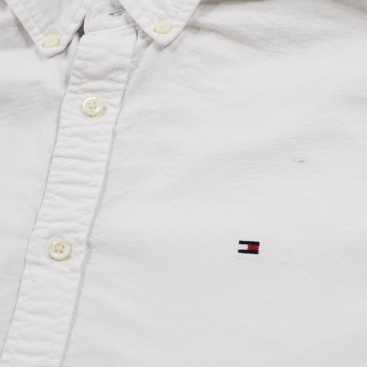 Tommy Hilfiger トミーヒルフィガー 長袖 BDシャツ ホワイト size M #10320 アメカジ コットン カジュアル ストリート ボタンダウン_画像4