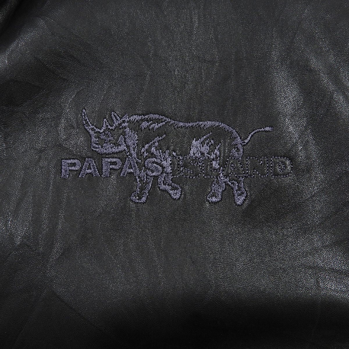 Papas パパス ラムレザー ダウンジャケット ブラック size M #10791 アメカジ 本革 羊革 PAPAS ISLAND_画像4