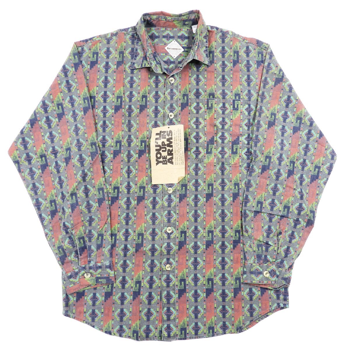 未使用 GRAMICCI グラミチ 3541 長袖シャツ 総柄 size M #11168 オールド ヴィンテージ ビンテージ アウトドア アメカジ エスニック_画像1