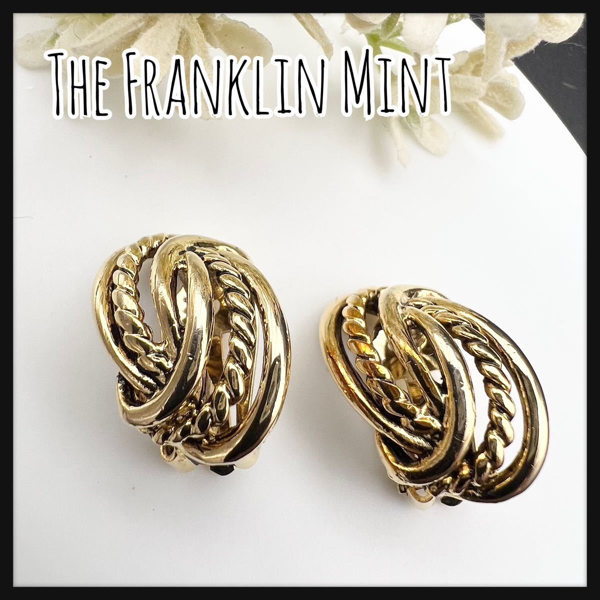 The Franklin Mint フランクリンミント　ヴィンテージ イヤリング　一点物　アンティークゴールド_画像1