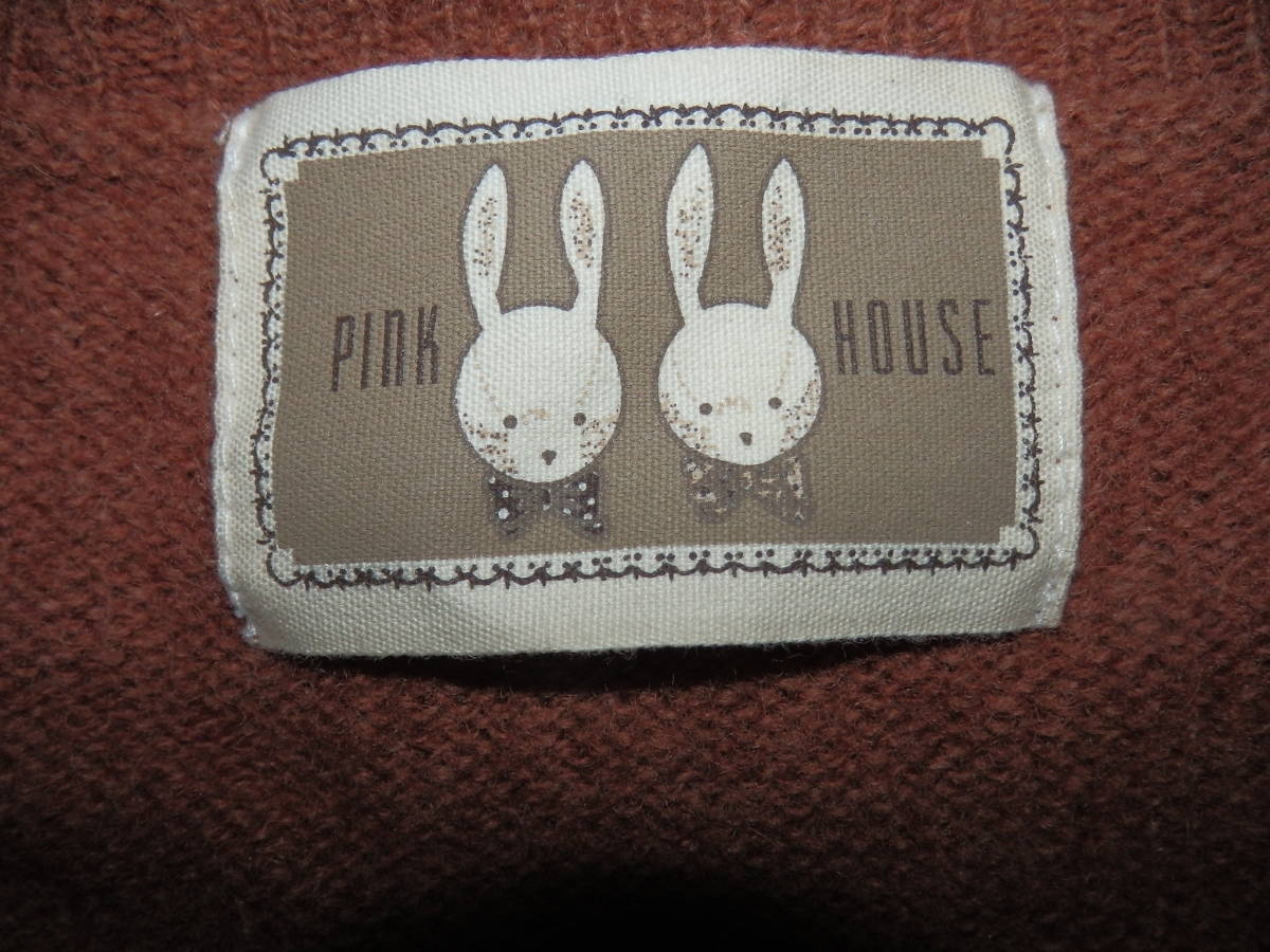 USED товар *PINK HOUSE Pink House нашивка имеется вязаный кардиган Brown 
