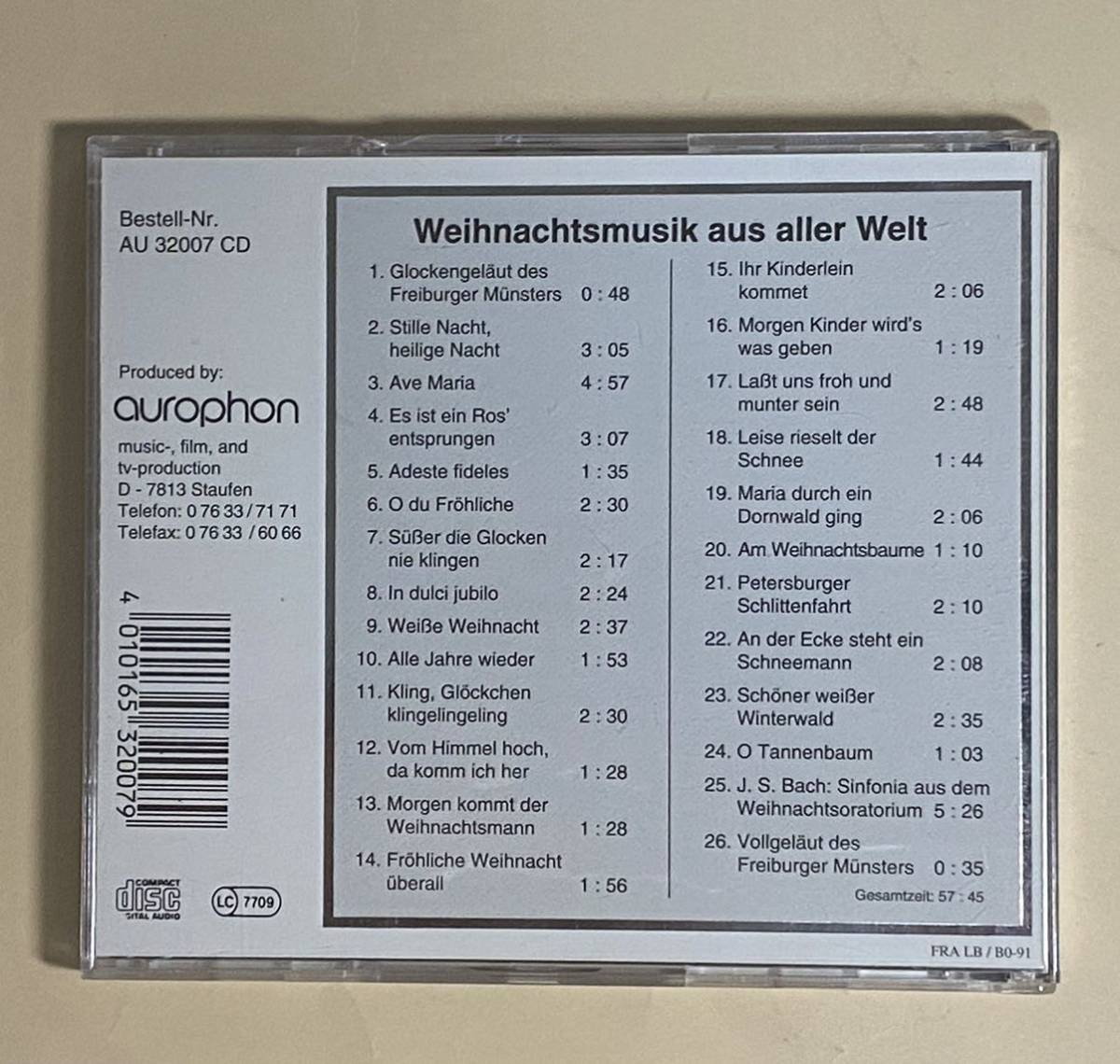 非売品　CD ルフトハンザ　ファーストクラス　1991年 クリスマス音楽　57分　Weihachtsmusik Lufthansa_画像2