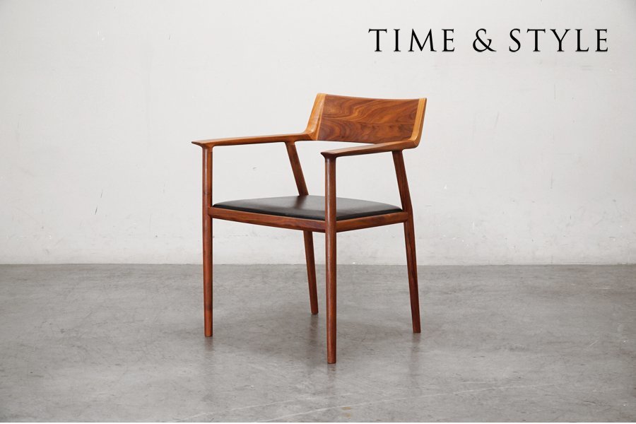 147-1 極美品 TIME＆STYLE (タイムアンドスタイル) The bird chair (ザ・バードチェア) アームチェア ウォールナット 本革 レザー 19.2万