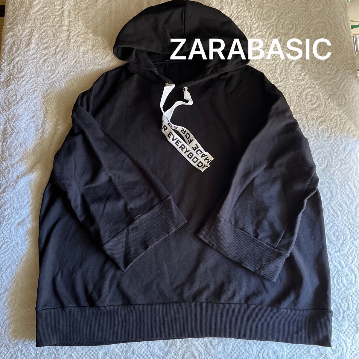 ZARABASIC フーディ　size M パーカー　ブラック　レディース