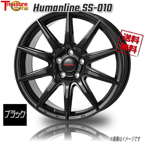 トレジャーワンカンパニー ヒューマンライン SS-010 ブラック 16インチ 5H100 6J+40 4本 67.1 業販4本購入で送料無料_画像1