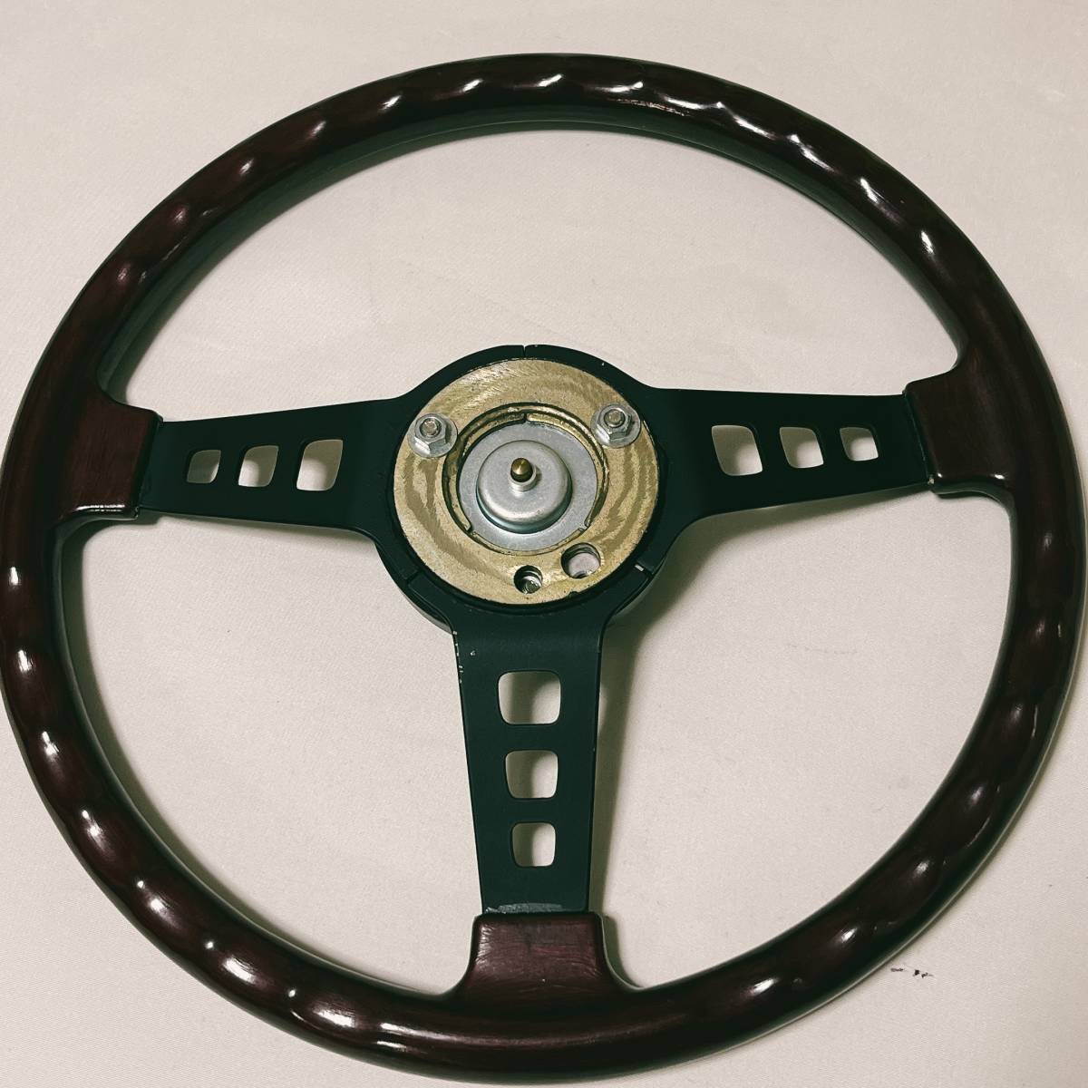 izmi competition steering wheel that time thing unused goods wood horn button attaching Nissan Datsun 