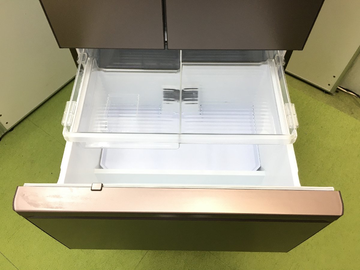 2022年製 美品 MITSUBISHI 三菱電機 冷凍冷蔵庫 中だけひろびろ大容量 6ドア MR-MZ54H-XT フレンチドア 540L 自動製氷 YD10014su_画像4
