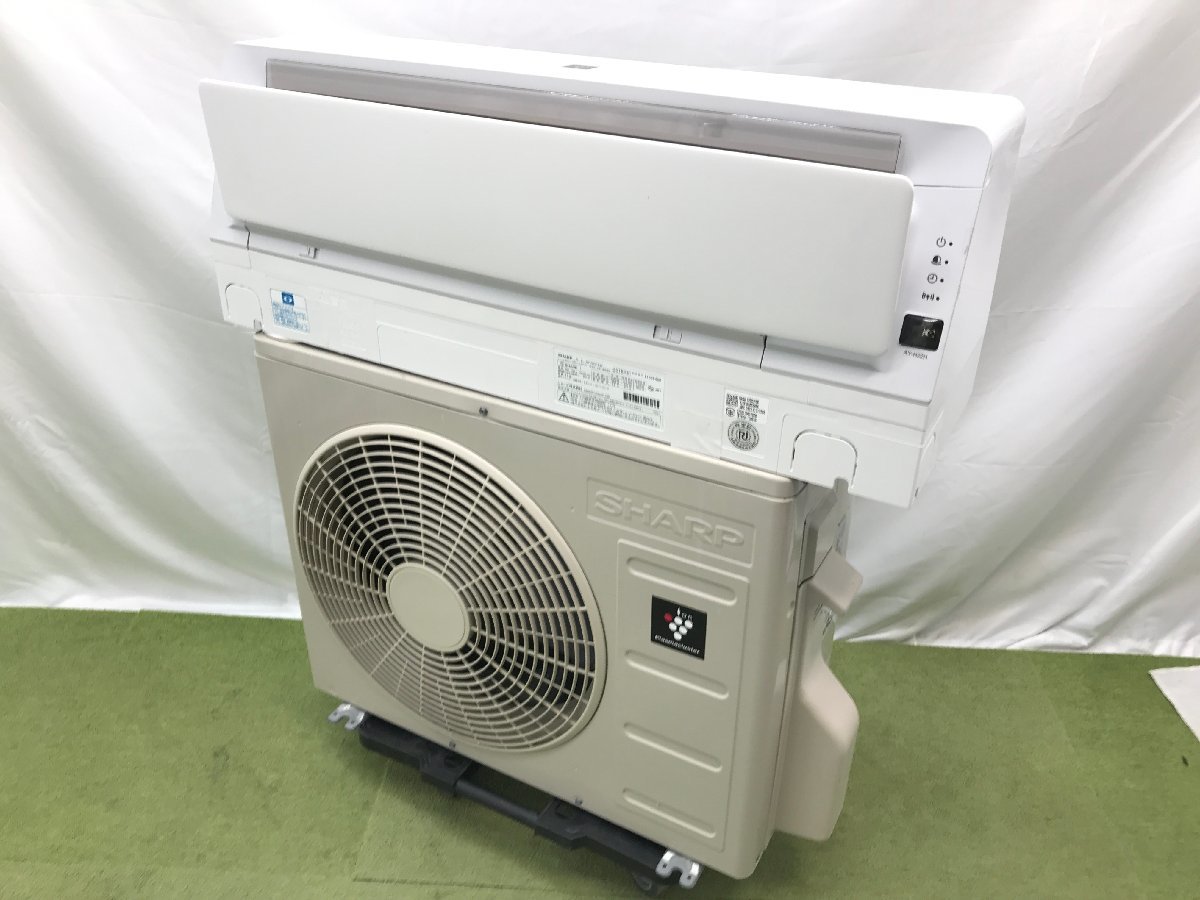 美品 SHARP シャープ ルームエアコン H-Hシリーズ AY-H22H-W おもに6畳用 2.2kW プラズマクラスター 2018年製 1円～ d10098su_画像1