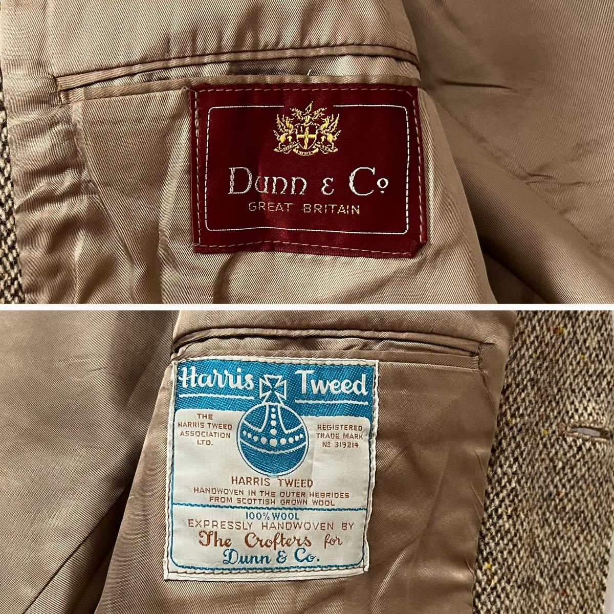 希少 60s 英国製 Dunn&Co テーラードジャケット ハリスツイード 希少 60s 英国製 Dunn&Co テーラードジャケット ハリスツイード