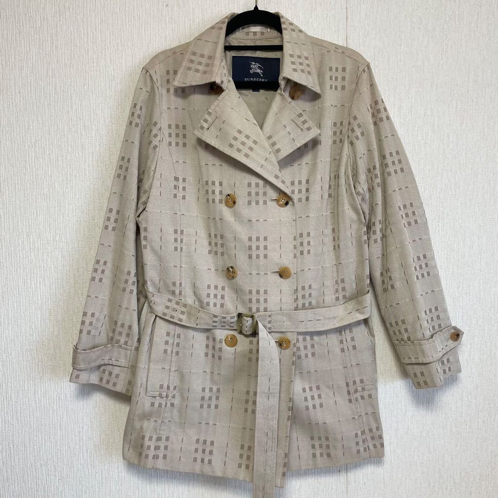 即決☆BURBERRY LONDON バーバリー ロンドン コート ノバチェック 42 美品 XL ベージュ系 レア 希少_画像1