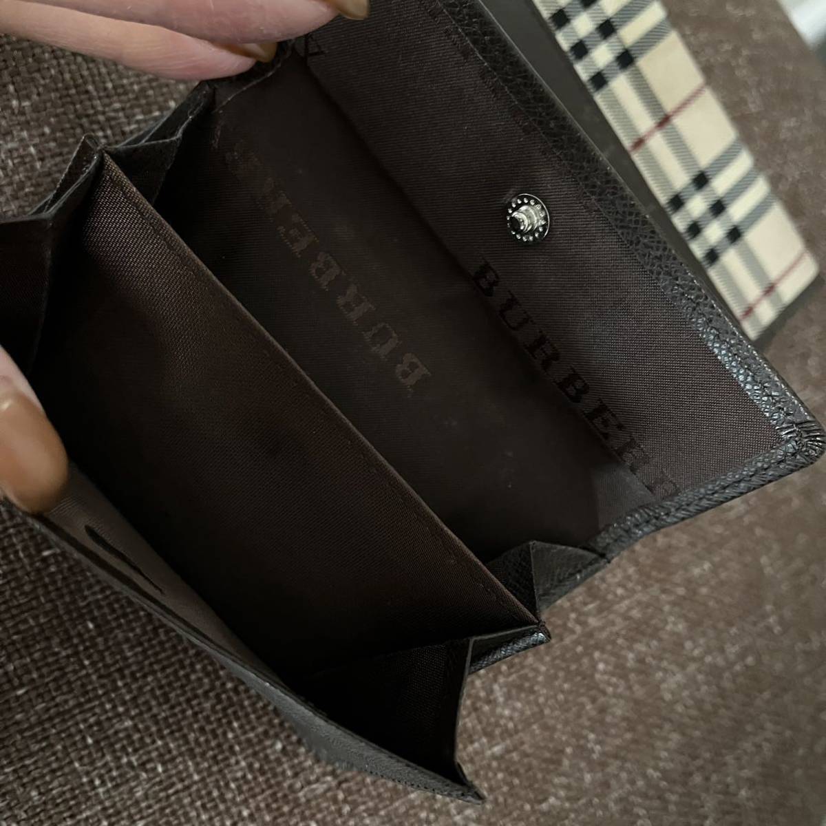 バーバリー BURBERRY ノバチェック 三つ折り財布 キャンバス レザー