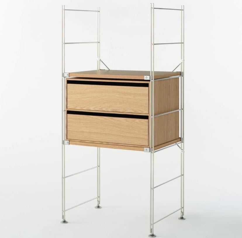 美品 廃盤希少 無印良品 木製収納ケース 引出式・2段 ワイド 美品 廃盤希少 無印良品 木製収納ケース 引出式・2段 ワイド