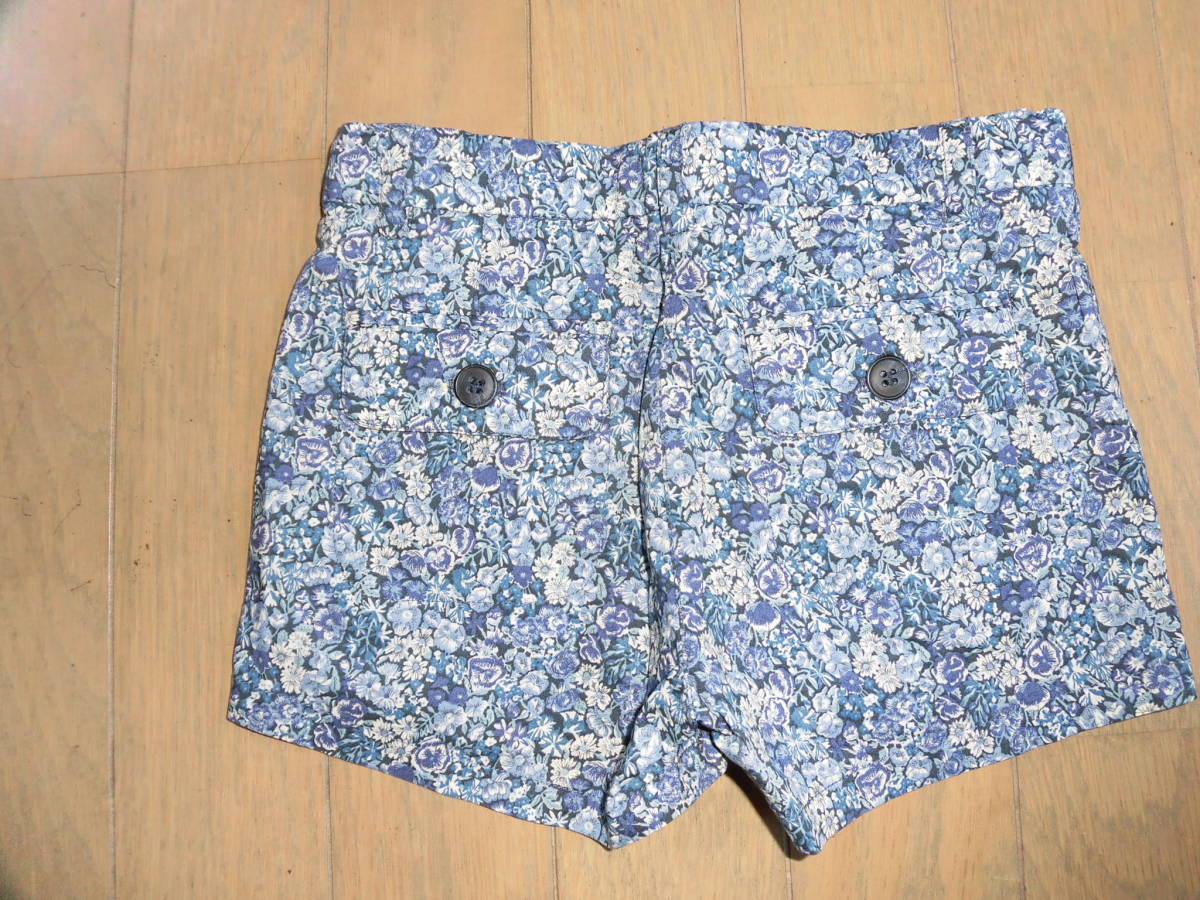  beautiful goods * Bonpoint * blue. floral print short pants, short pants *4 -years old 