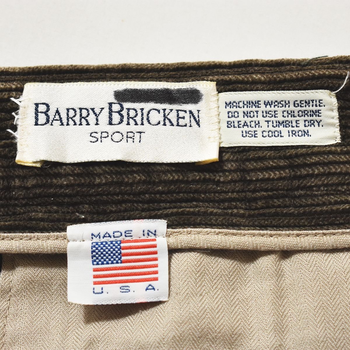 ★90s ヴィンテージ USA製 バリーブリッケン BARRY BRICKEN オールド 太畝 ワイド テーパード コーデュロイ パンツ 茶 チノ ビンテージ★_画像4