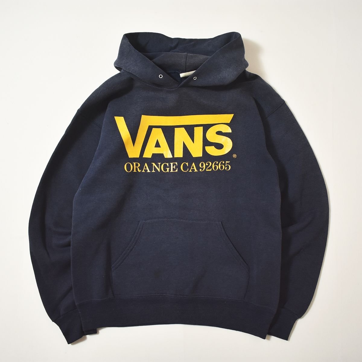 ★80s ヴィンテージ USA製 ヴァンズ VANS Hanes製 ロゴ プリント スウェット パーカ M ビンテージ オールド スケート サーフ スエット★_画像2