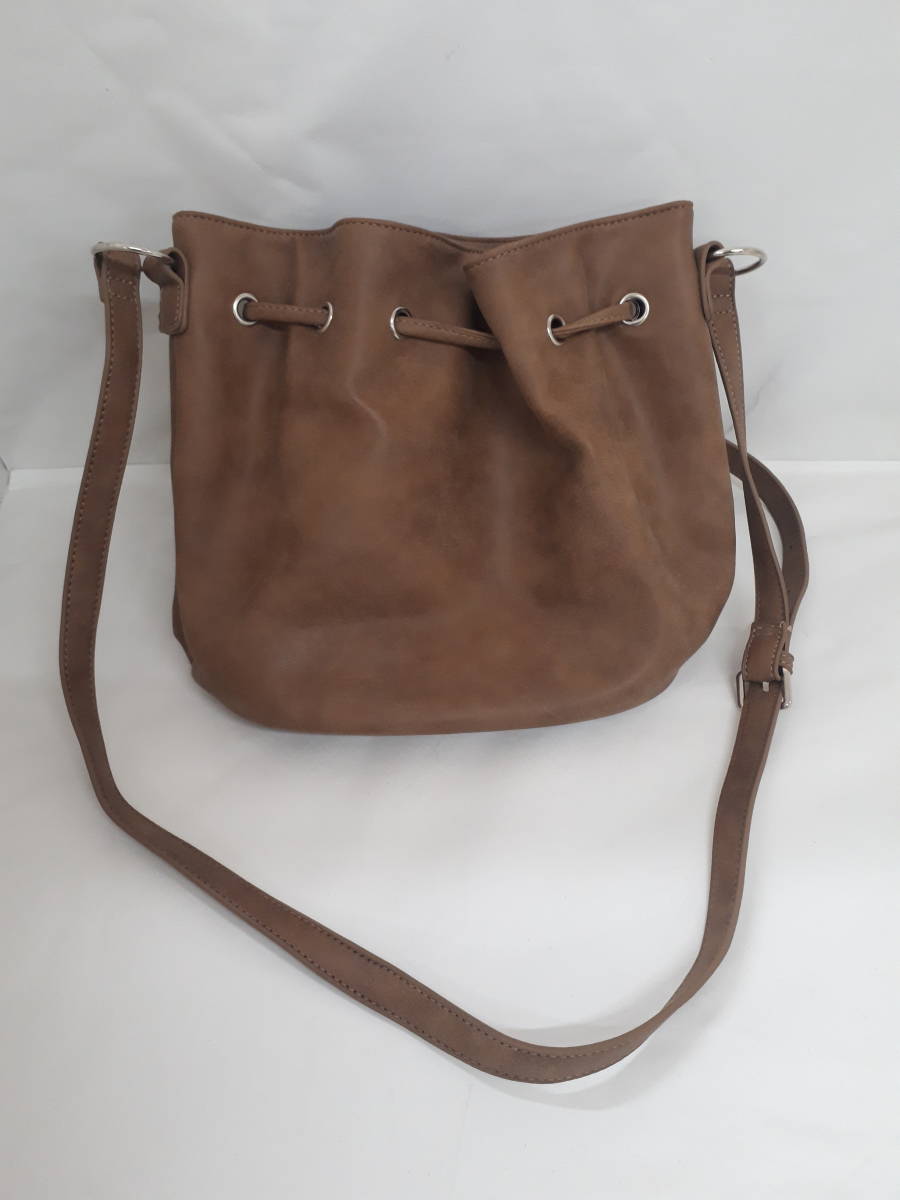 [ Kikusui -8690]PAGEBOYta with a self-starter pouch type shoulder bag Brown tote bag Pageboy lady's bag synthetic leather (MI)