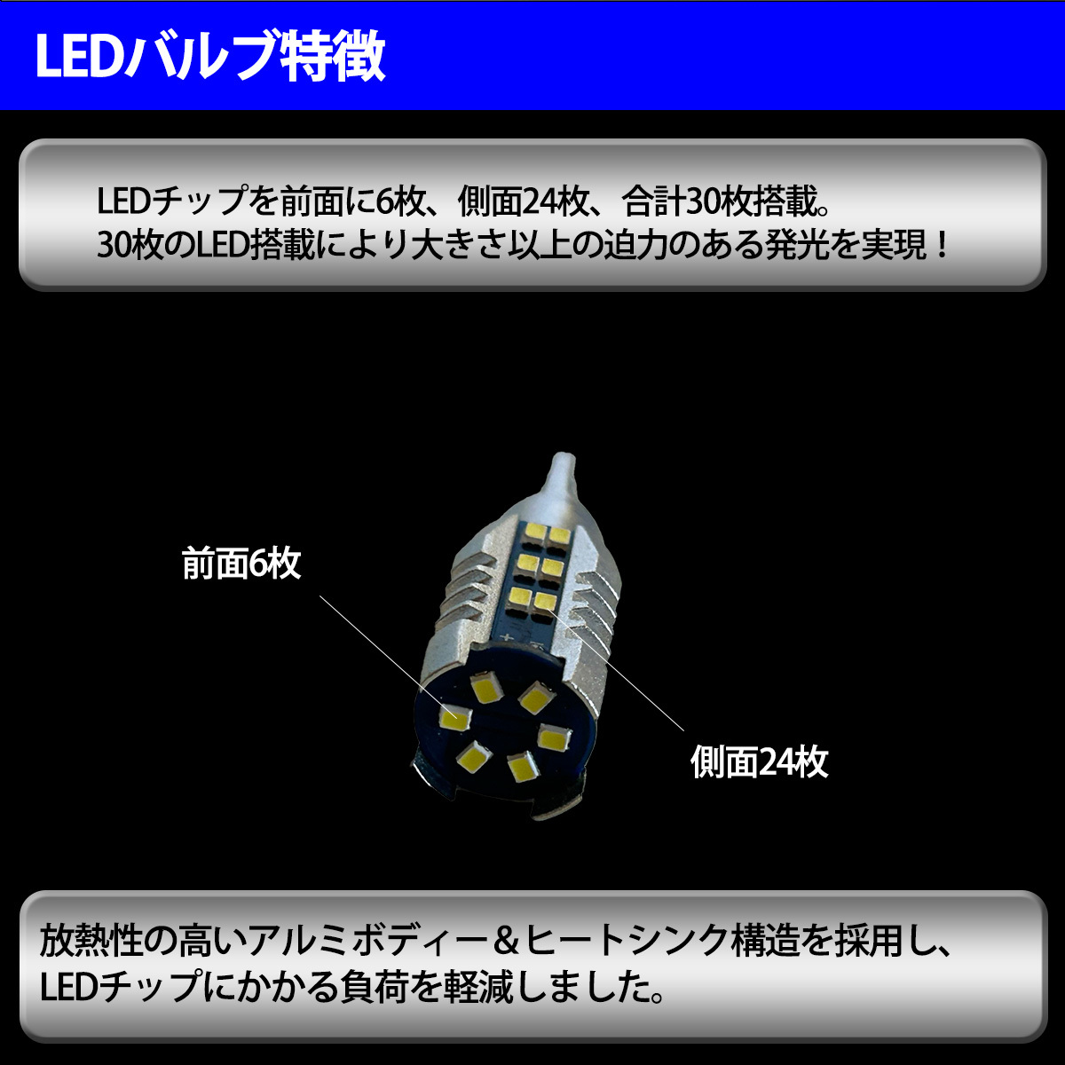 1】 アルト ワークス HA36S T10 T16 LED バルブ ポジションランプ ポジション球 車幅灯 30LED 2個セット 12V専用_画像2